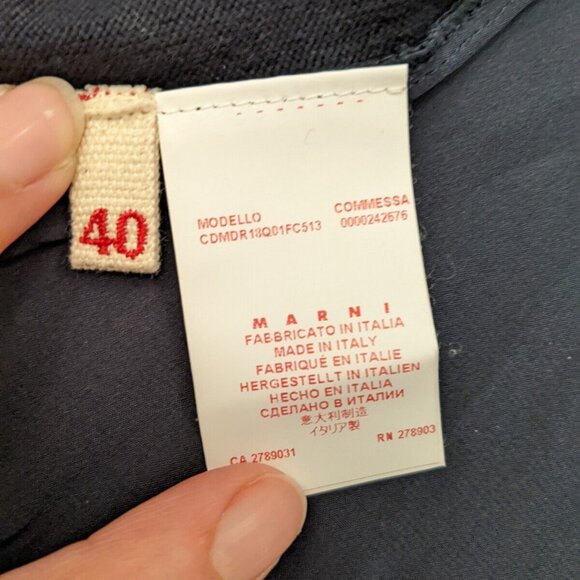Marni women's size 40 navy blue cotton silk button up cardigan - Picture 5 of 8